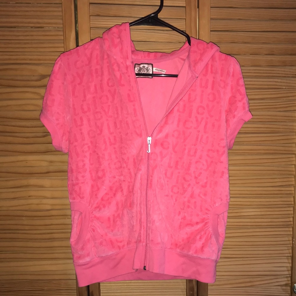 NWOT JUICY COUTURE SHORT SLEEVE HOODIE SIZE LARGE